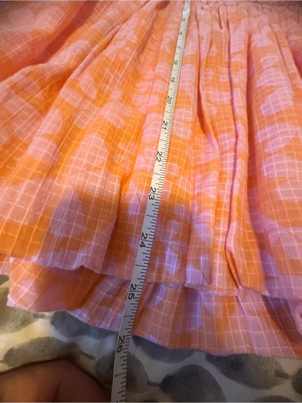 Free People Pink and Orange Smocked Strapless Mini Dress NWT - Picture 9 of 11